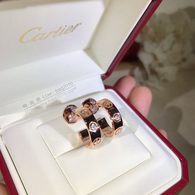 Cartier首飾品 卡地亞love系列 光面螺絲印 單鑽耳環  zgk1324